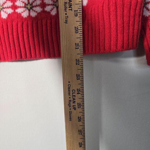 Madewell Floral Hazelwood Pullover SweaterRed Crewneck Boxy Fit Wool Sz Small - Picture 9 of 12